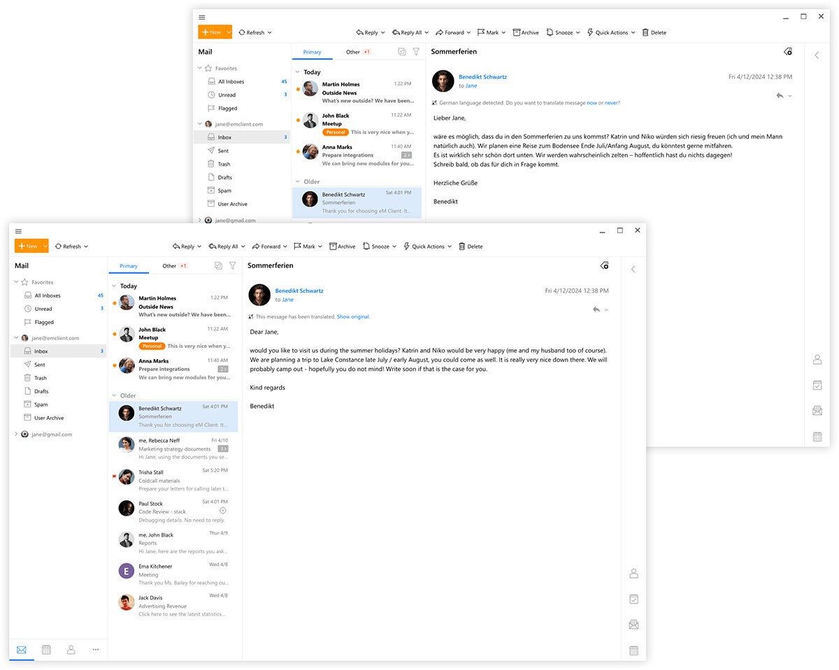 eMClient – Nowoczesny klient poczty dla Windows i macOS - Natychmiastowe tłumaczenie